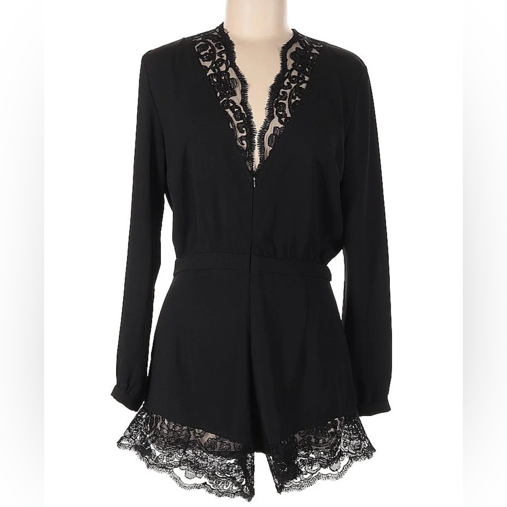 Kittenish Black Lace Romper